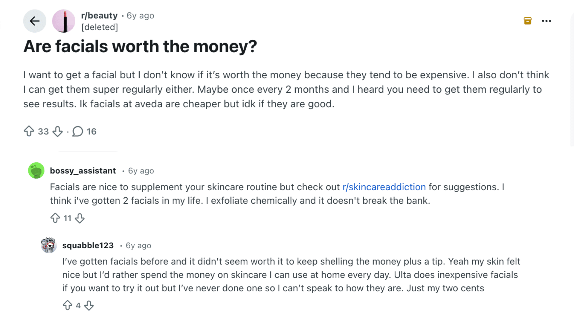 user reviews are facials worth the investment