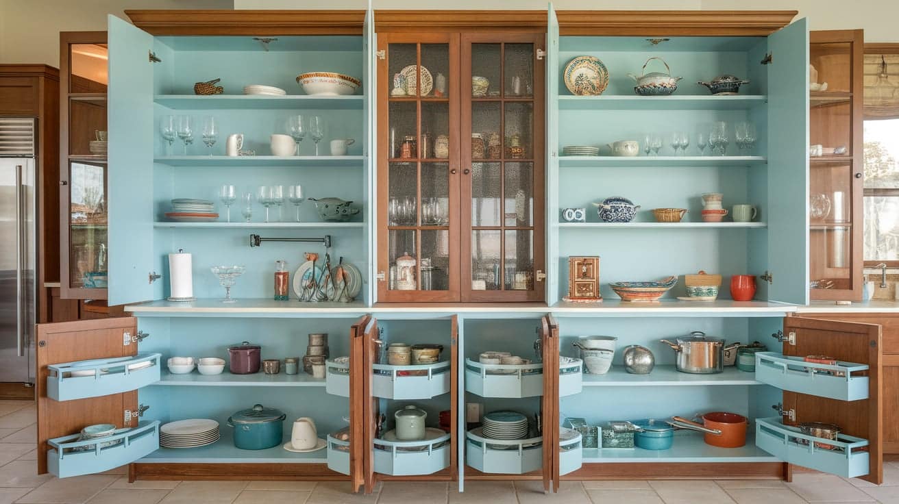 wood cabinets