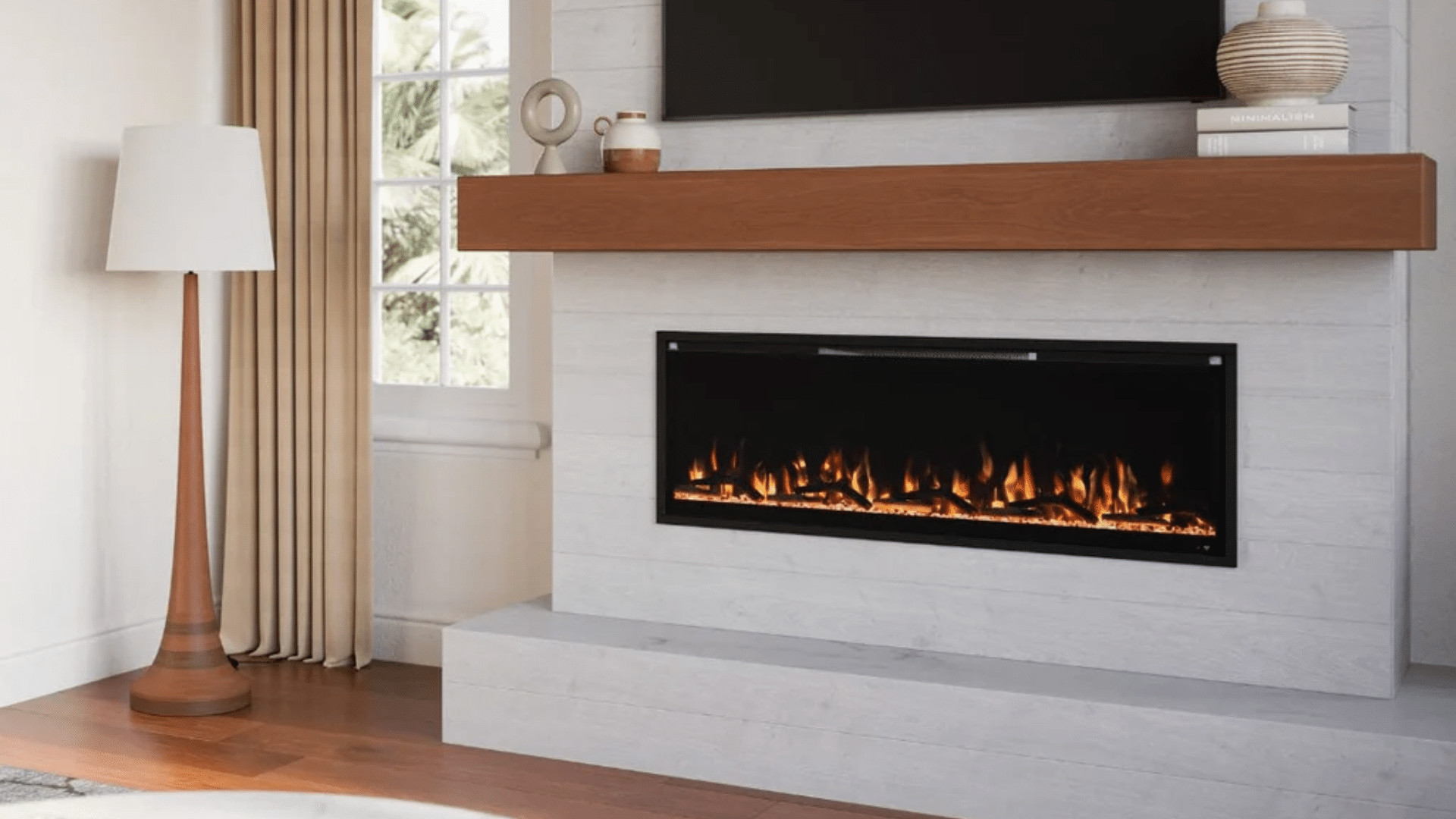 add faux fireplace