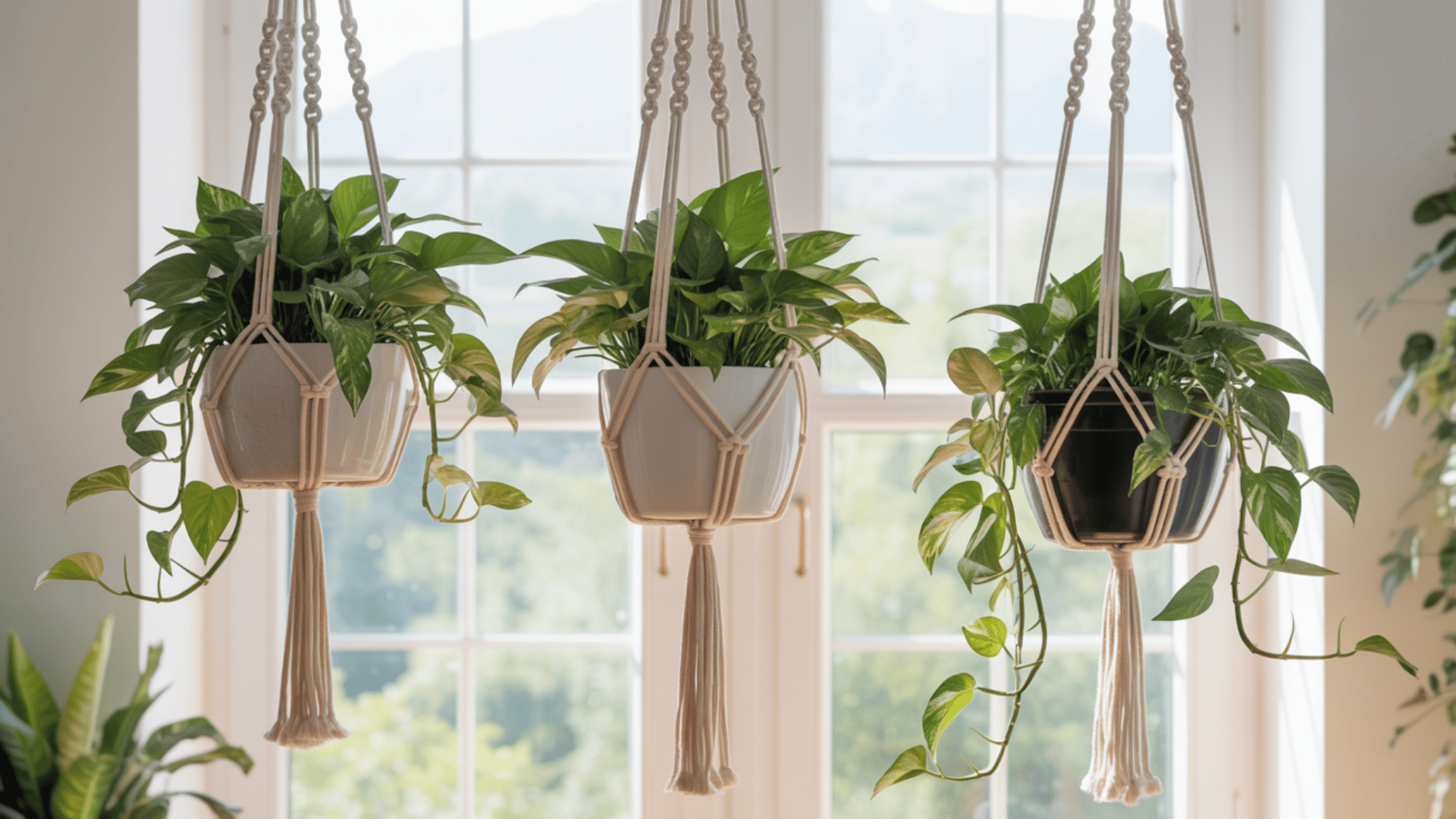 bring nature inside with hanging plants