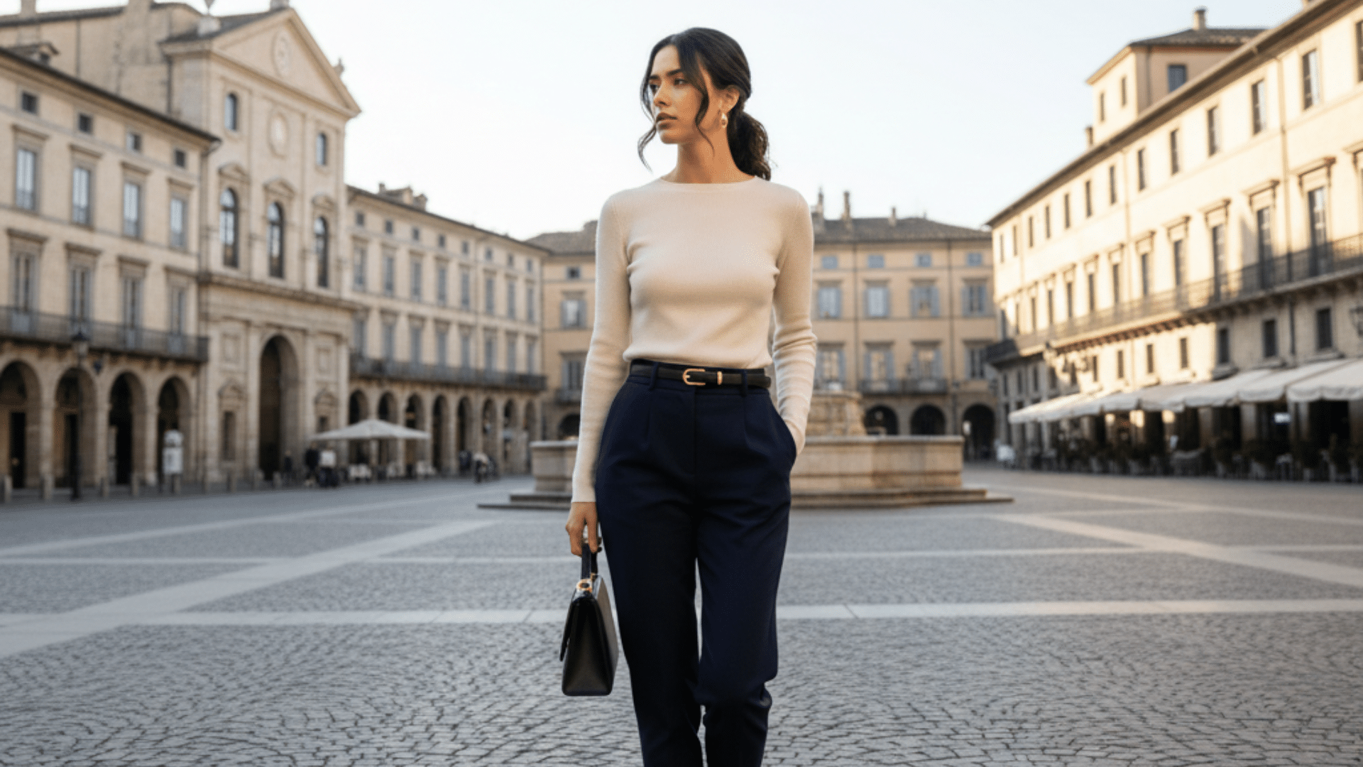 fitted top tapered pants