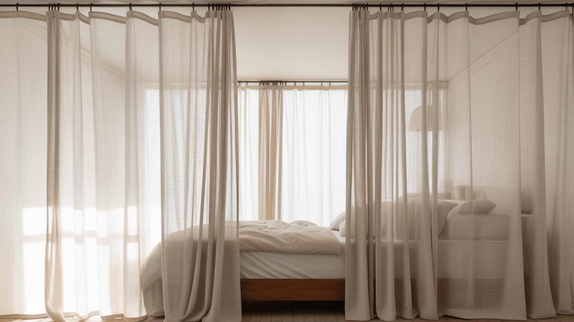 floor to ceiling drapery around your bed for a cocooned retreat