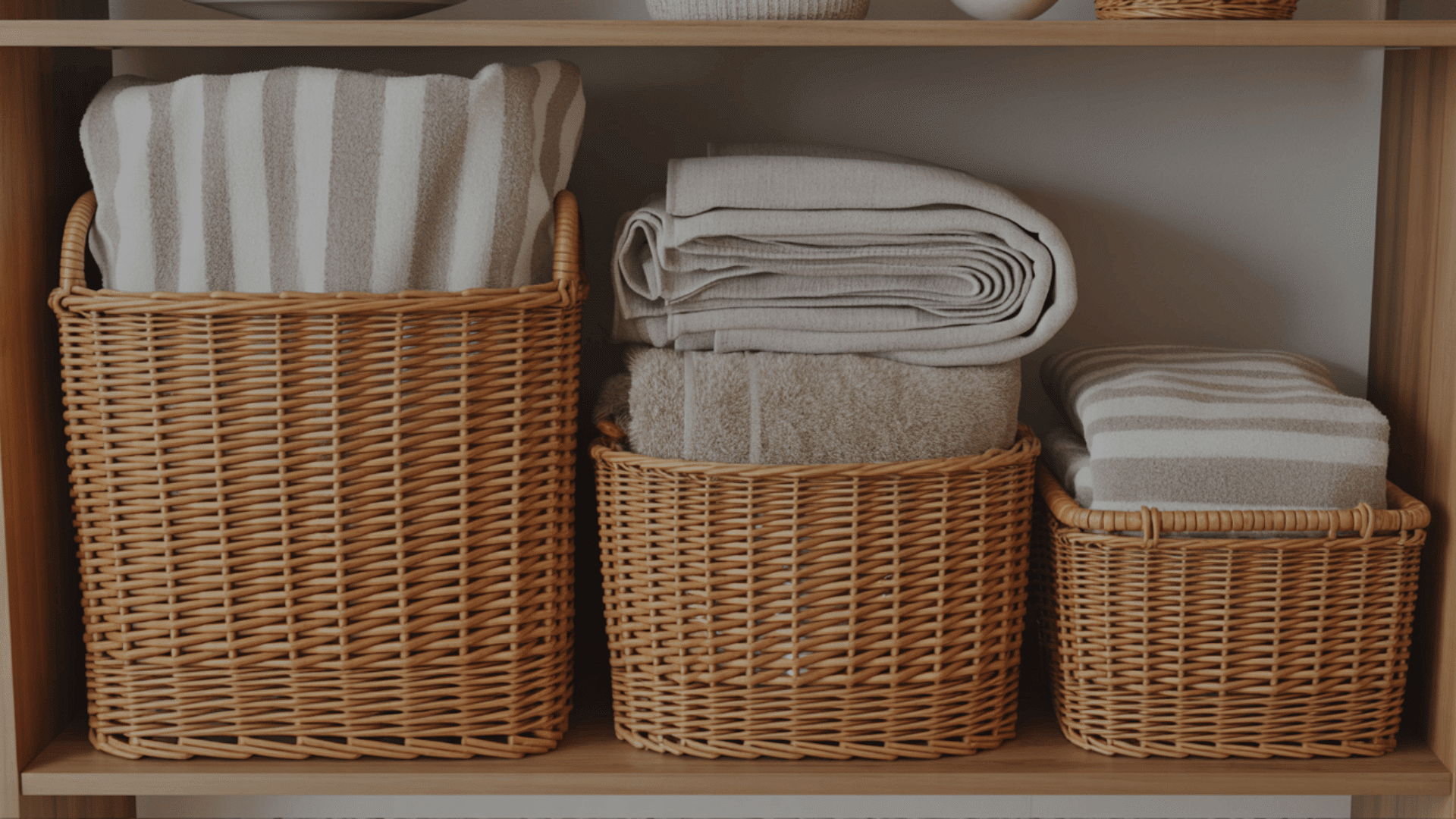 incorporate wicker or rattan baskets for storage