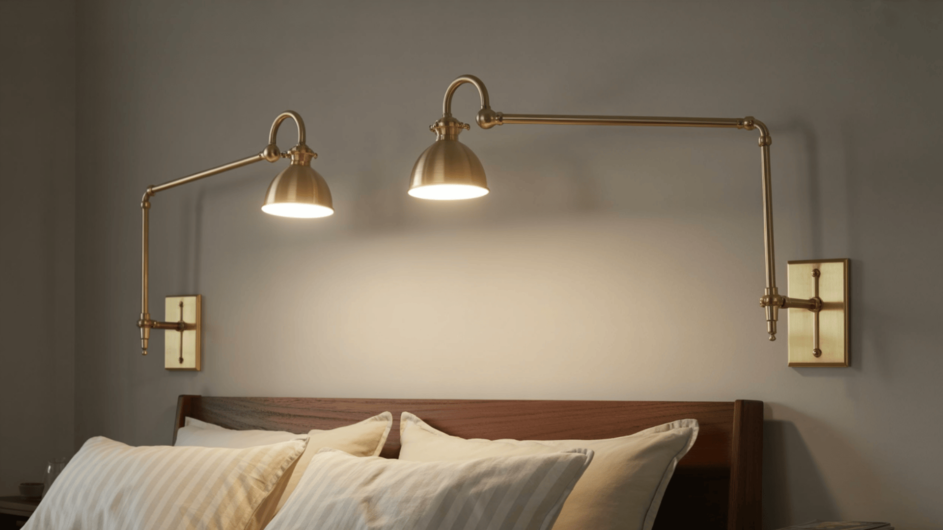 install swing arm wall sconces for adjustable reading light