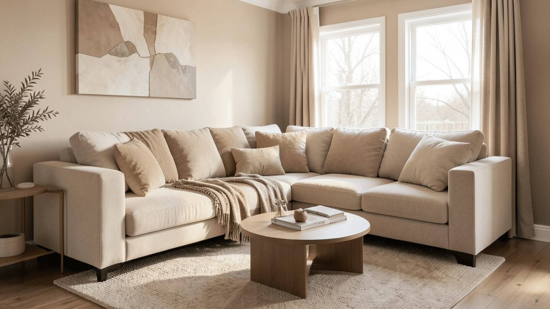 opt for a warm beige color palette