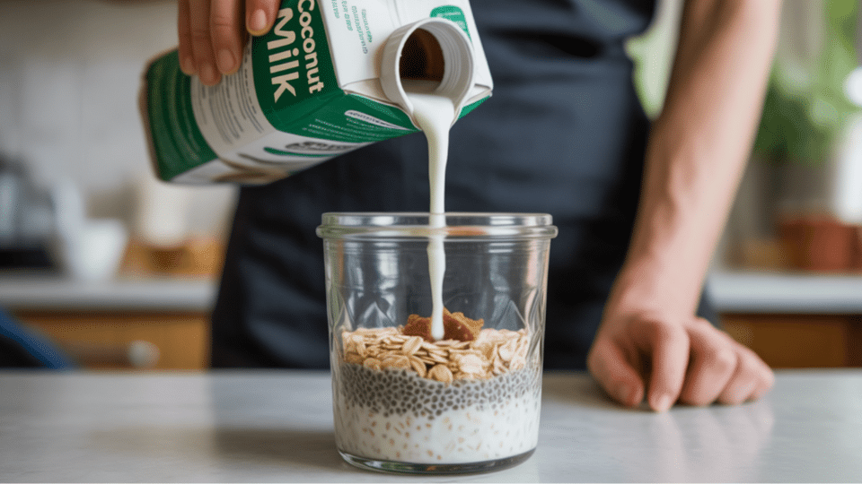 step three mix with coconut milk