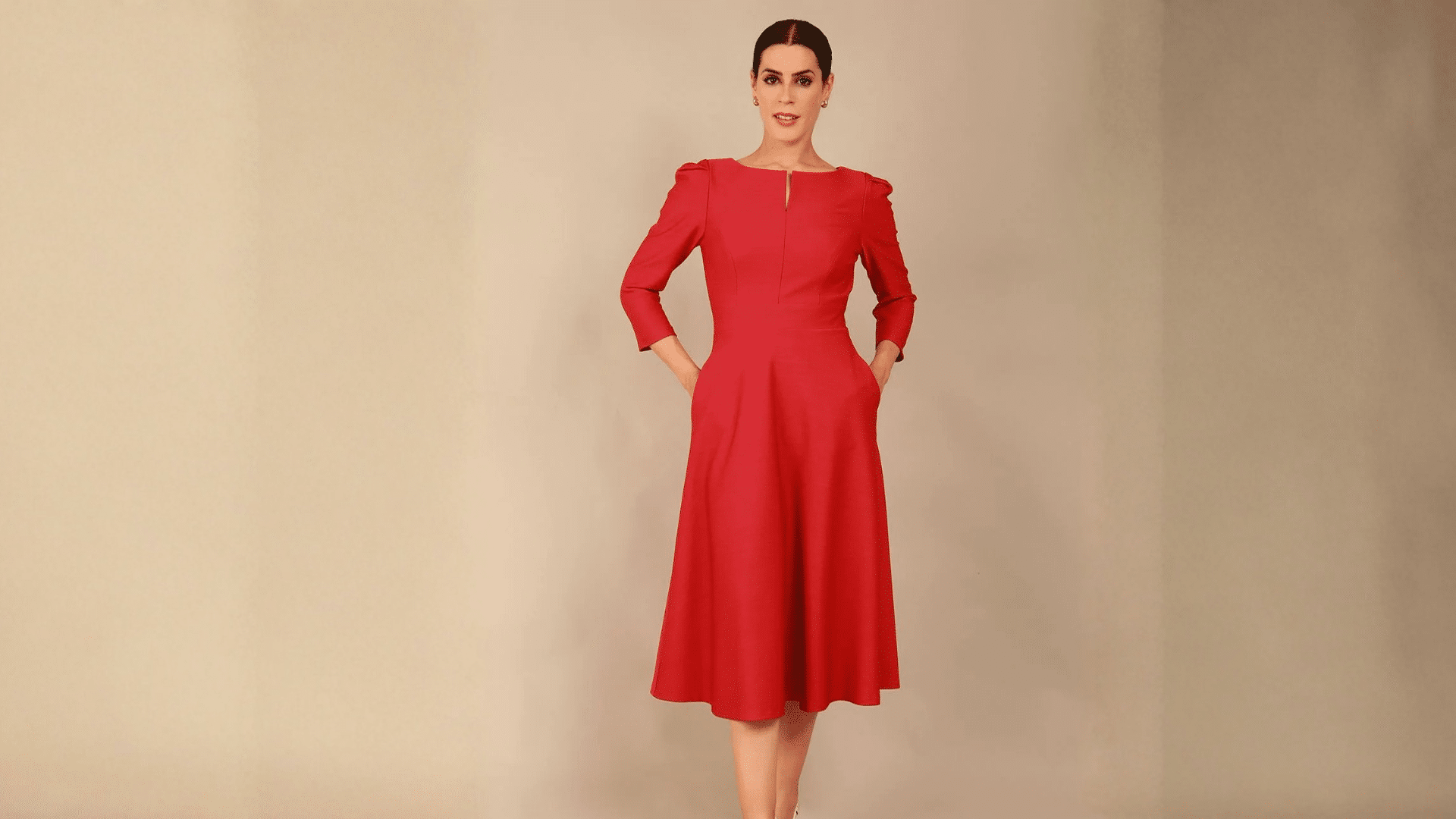 structured shoulder aline dress