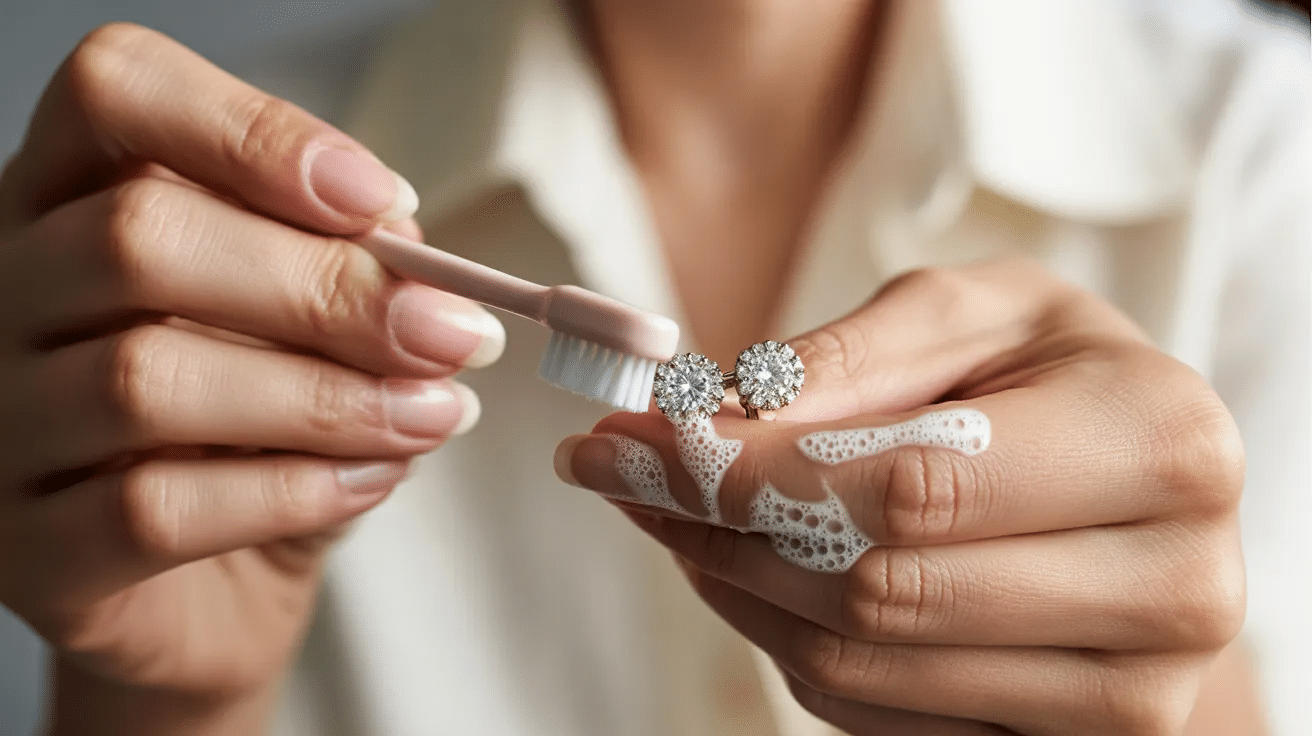 Gently Brush the Earrings