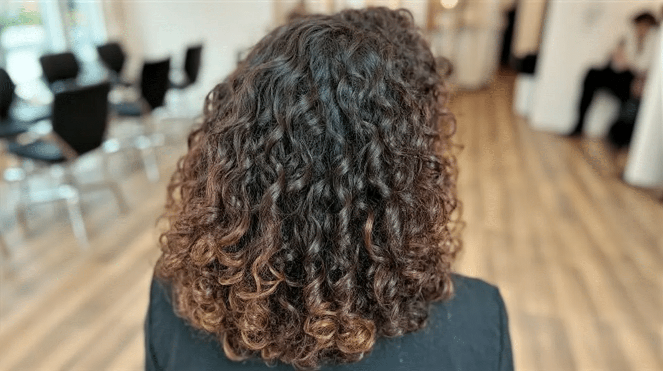 partial highlights for curly brown hair