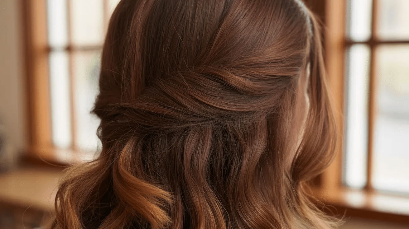peekaboo highlights under brown hair