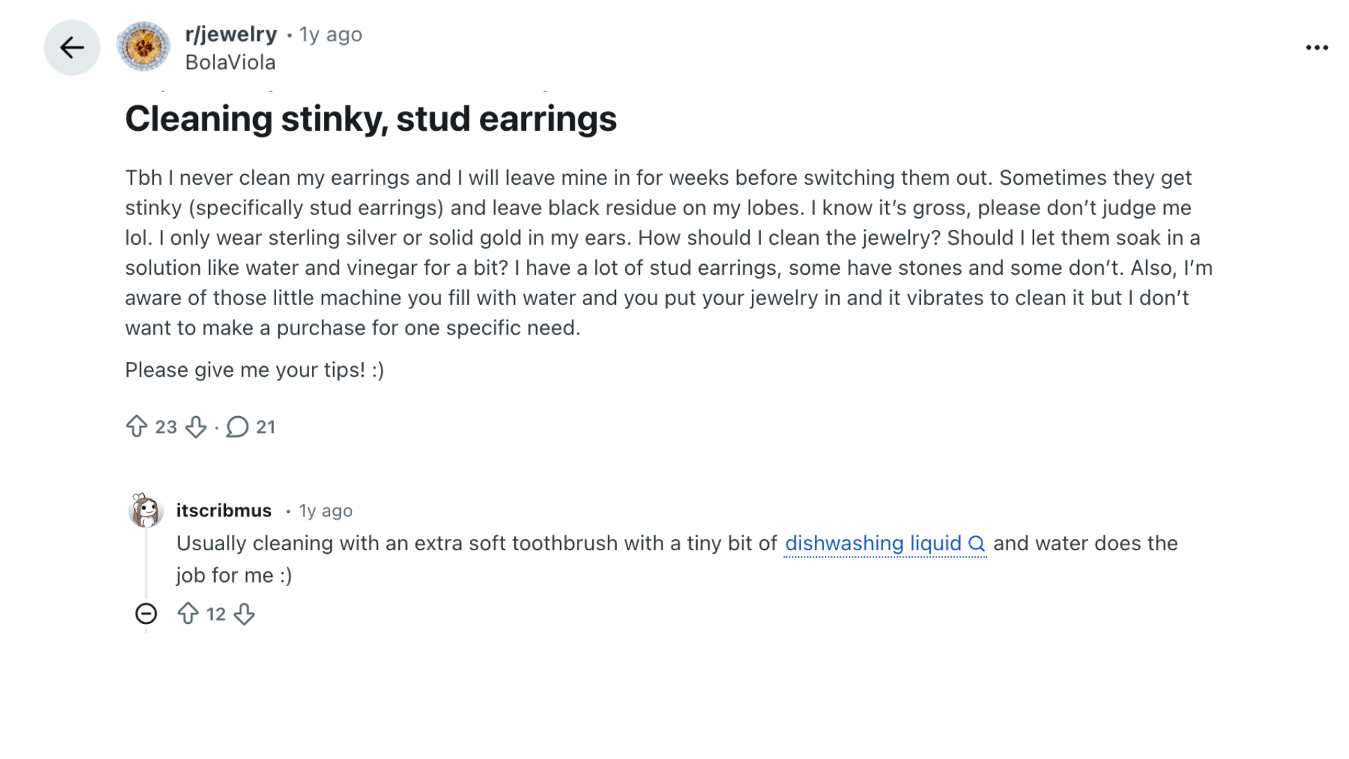 what real people say about cleaning earrings