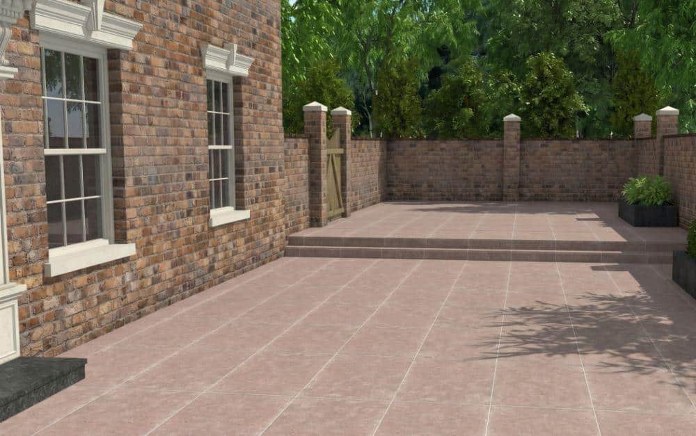 Caption: Dijon Heritage Natural Limestone Paving Slab featuring soft earthy tones and a textured finish for a durable outdoor patio