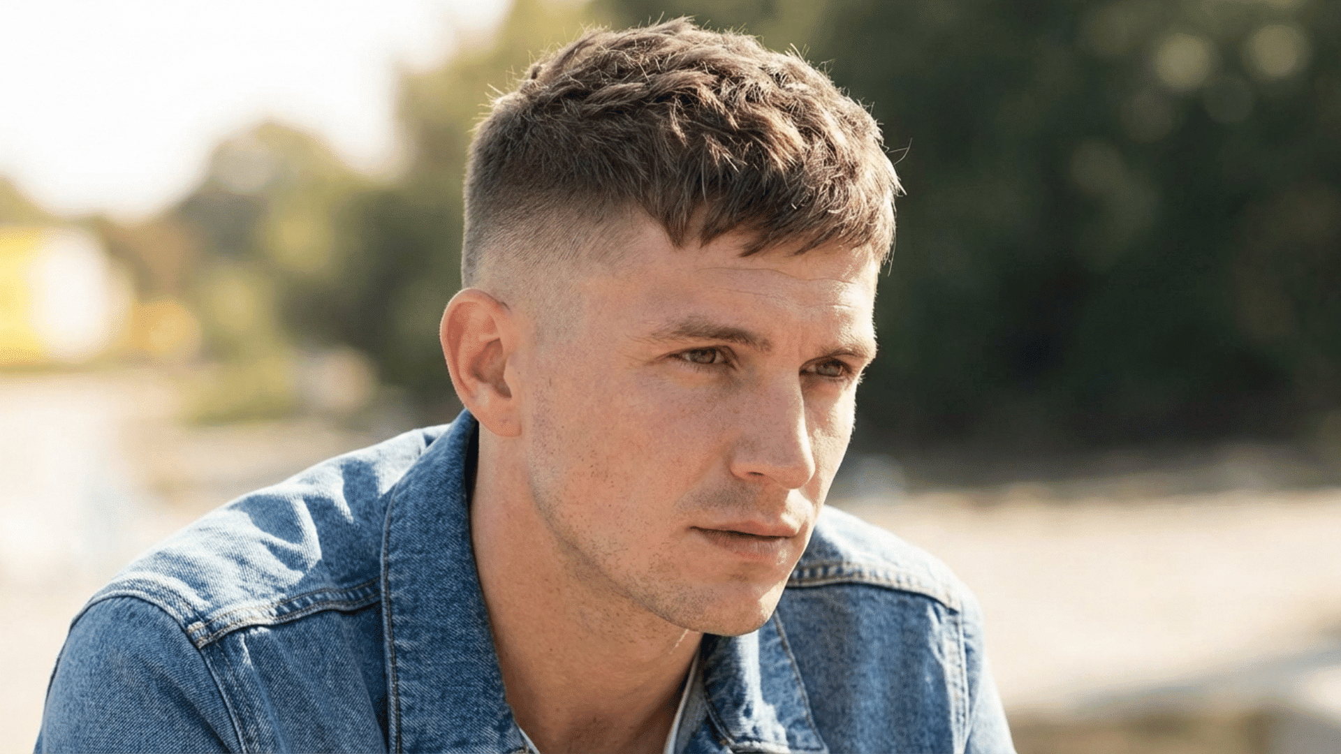 Forward brush buzz cut
