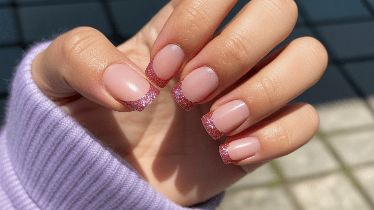 glitter-pink-french-tips
