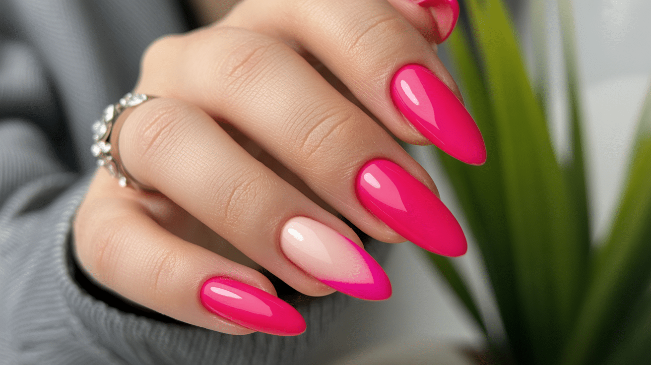 hot-pink-stiletto-nails