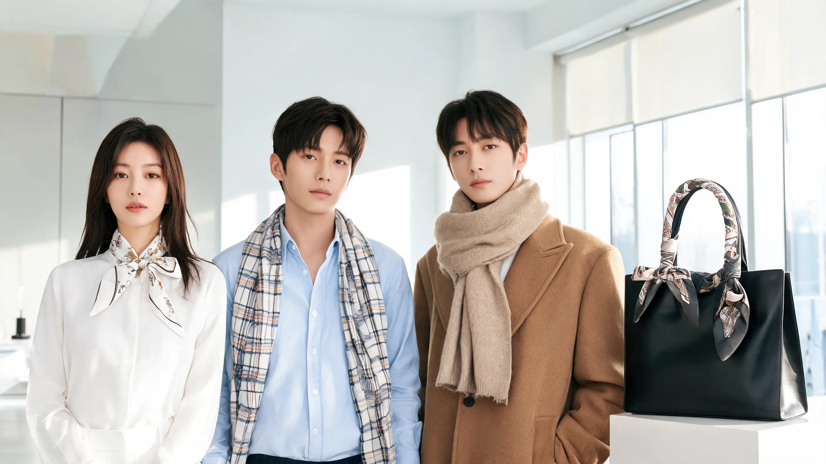 men’s and women’s outfits styled with silk, cotton, and wool scarves for color and texture
