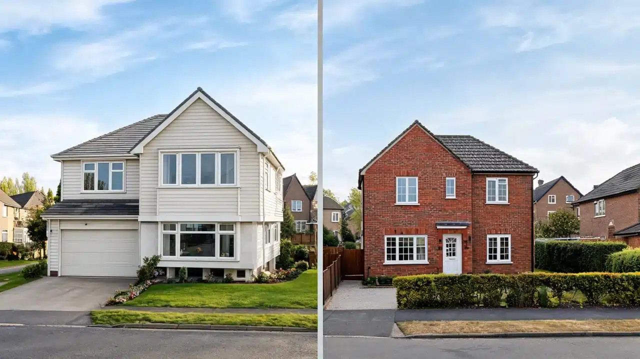 modern two story homes with contrasting exterior designs