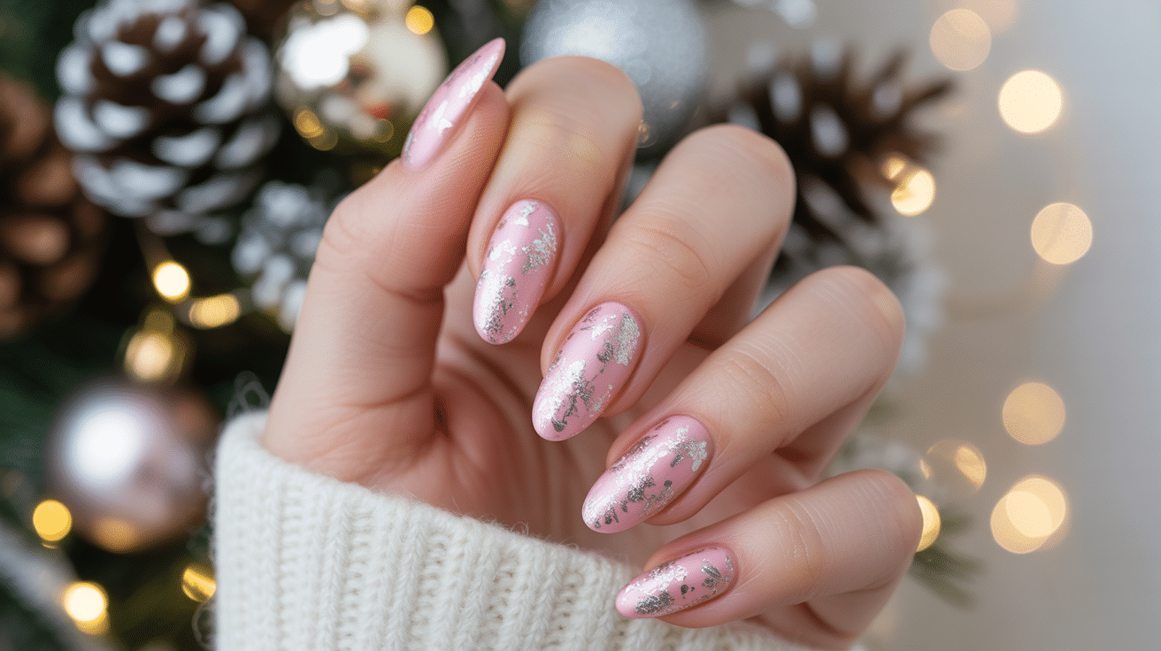 pink-and-silver-foil-nails