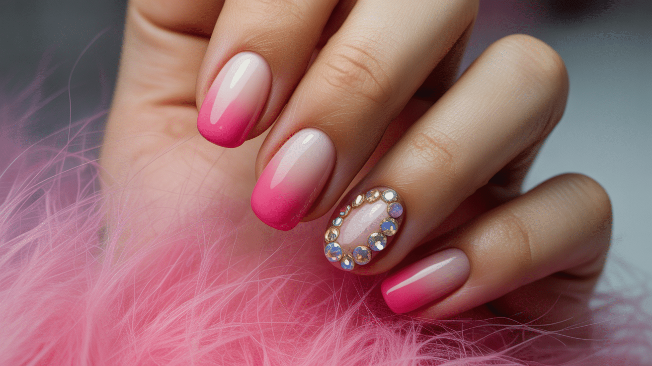 pink-gradient-with-rhinestone-nails