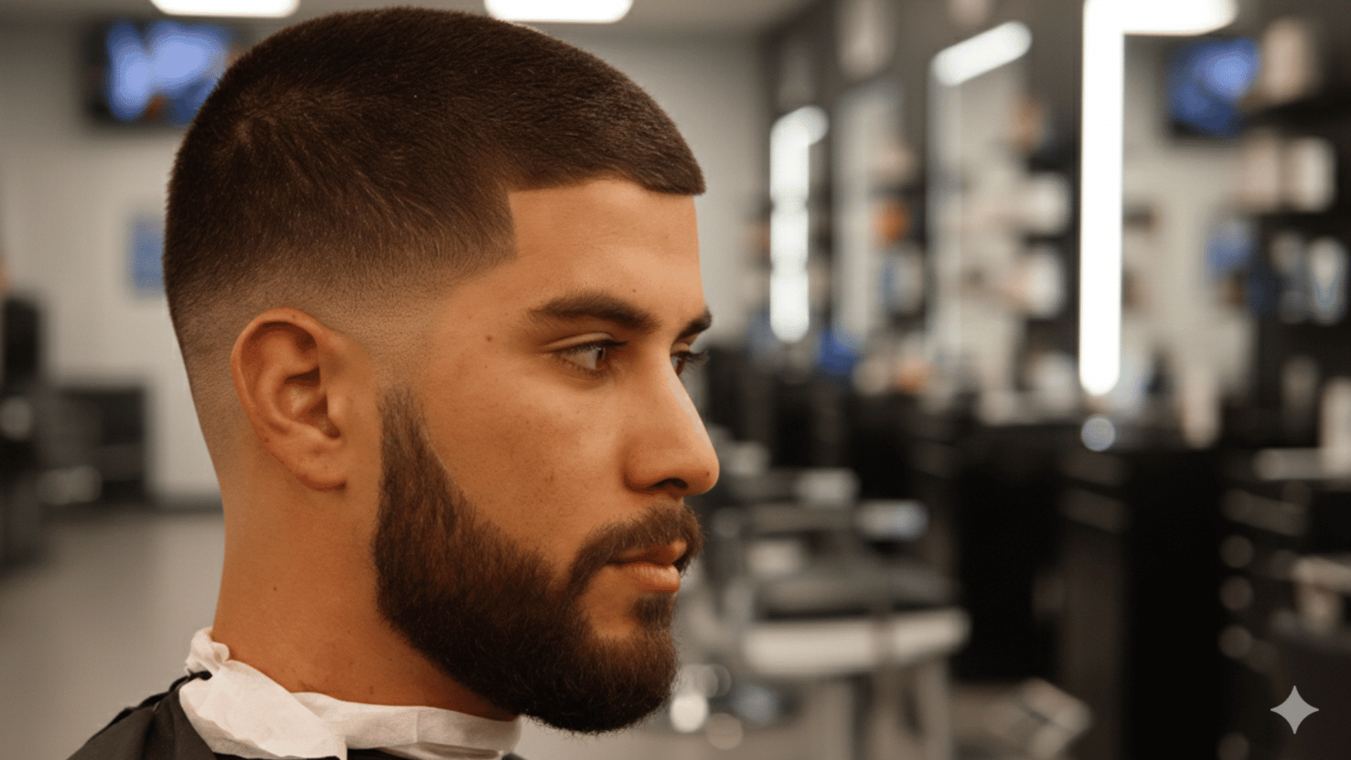 Temple fade buzz cut