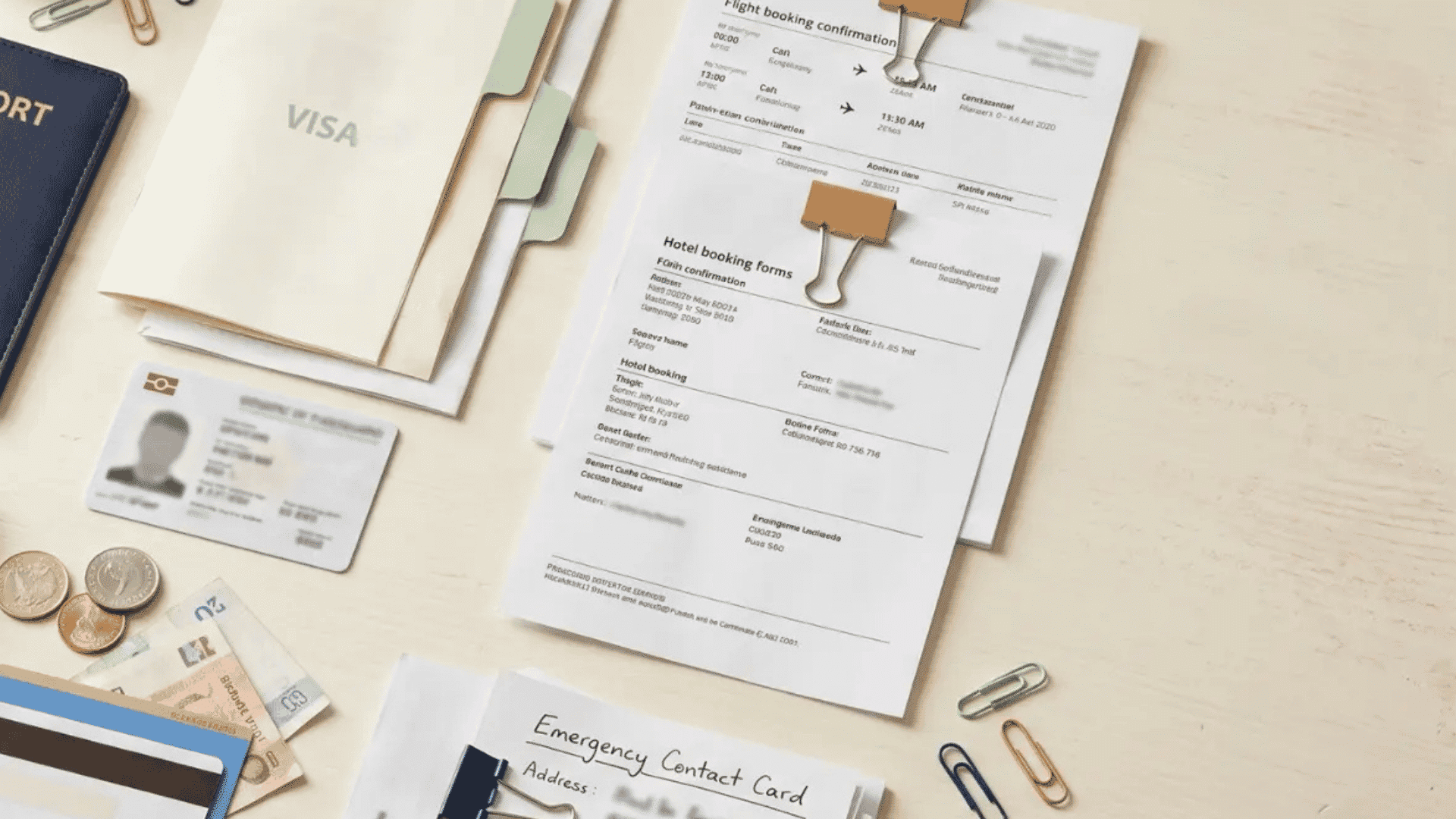 Your passport or government ID should be the first item you confirm before you start travelling