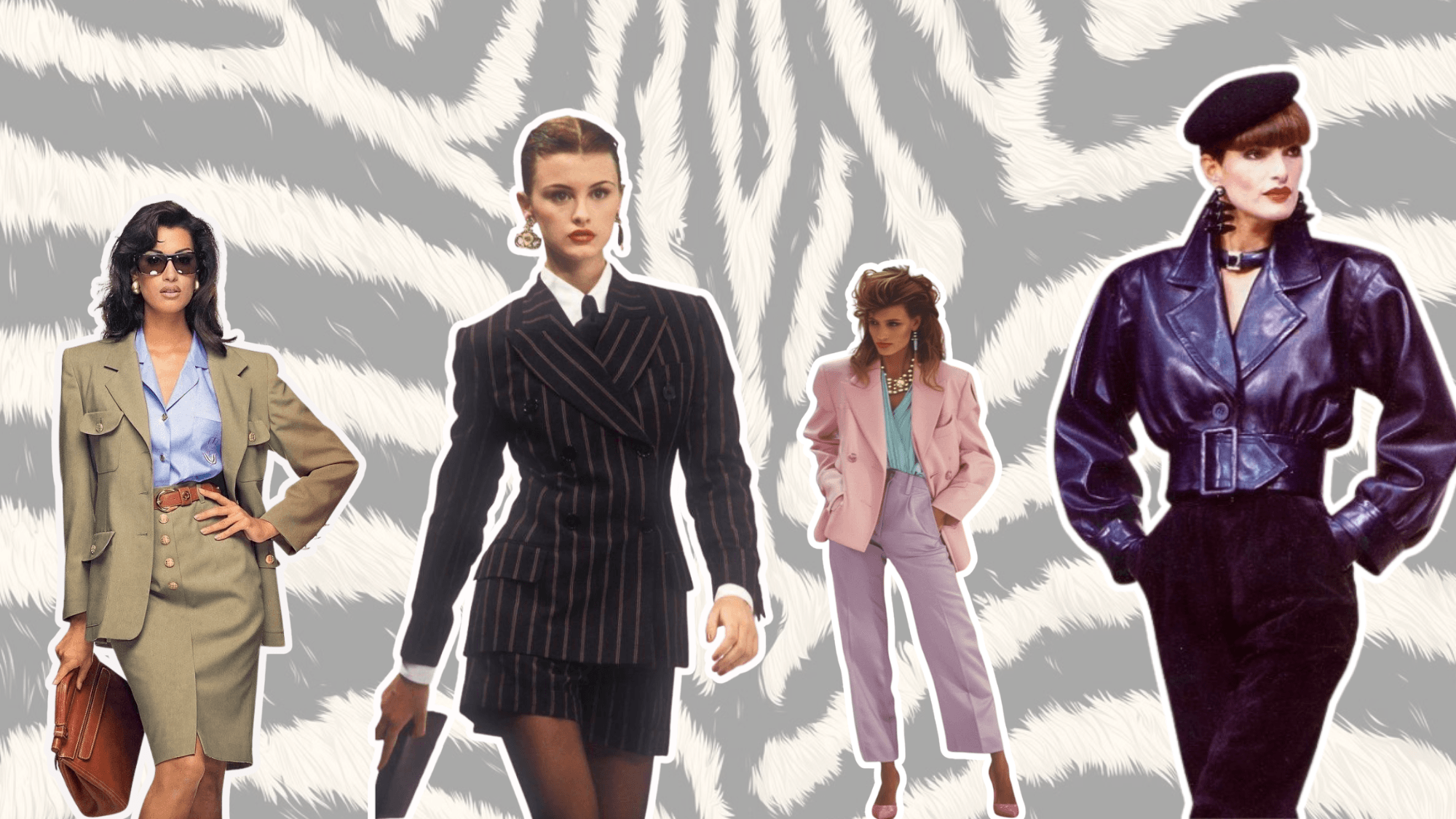 1980s power dressing featuring bold fashion statements structured silhouettes oversized styles and confident vintage inspired outfits