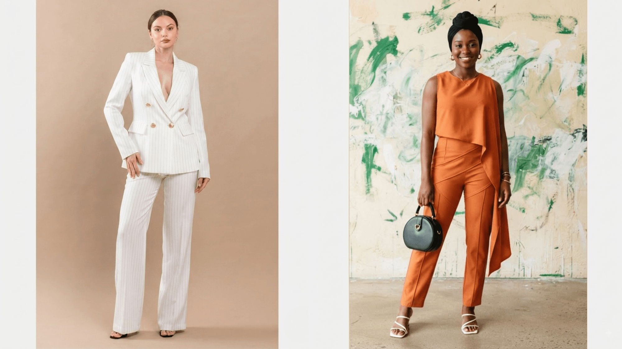 clean tailored outfit featuring an elongated dress silhouette with sleek lines and refined structured styling