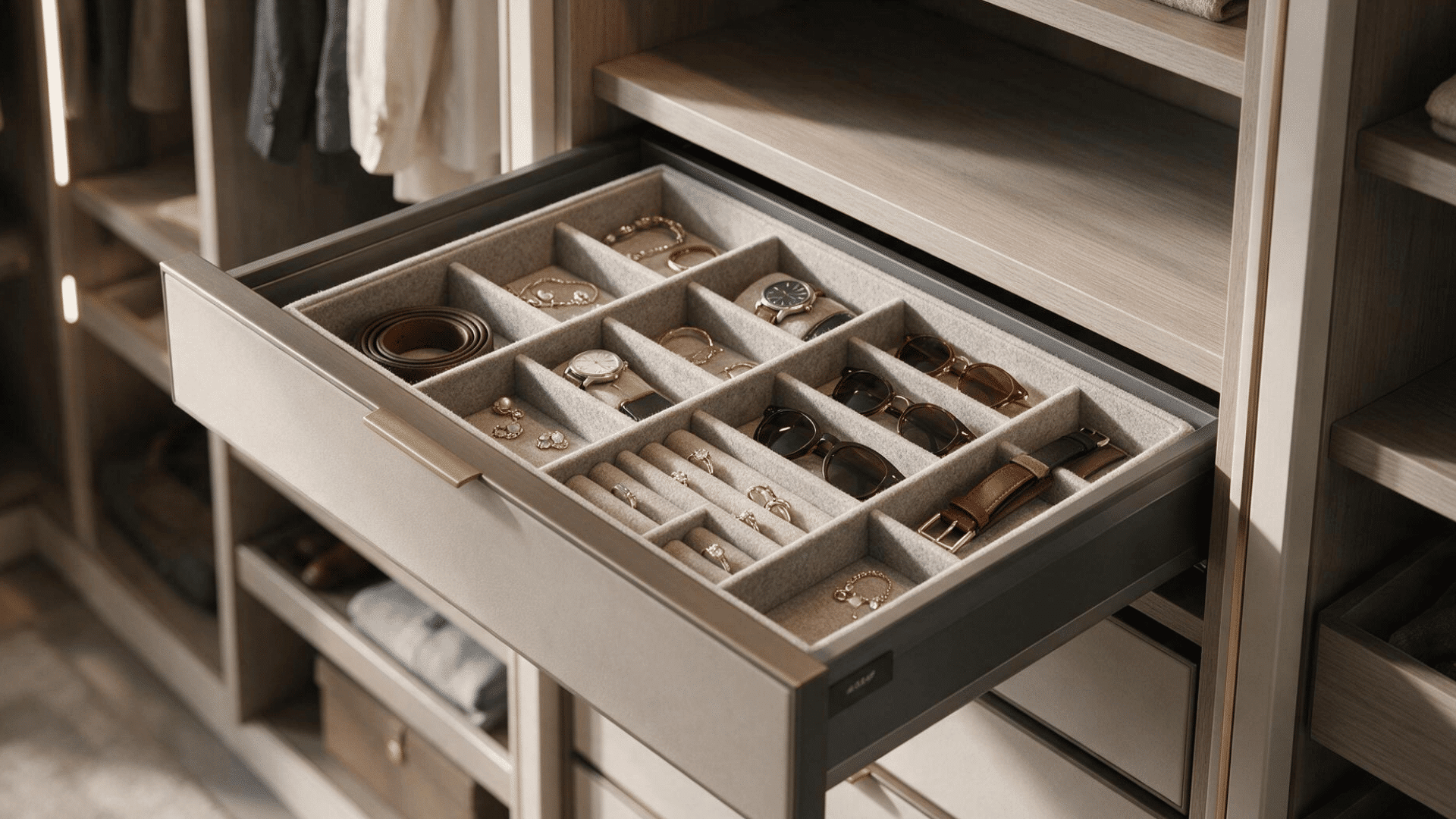 closet drawers with dividers for small accessories