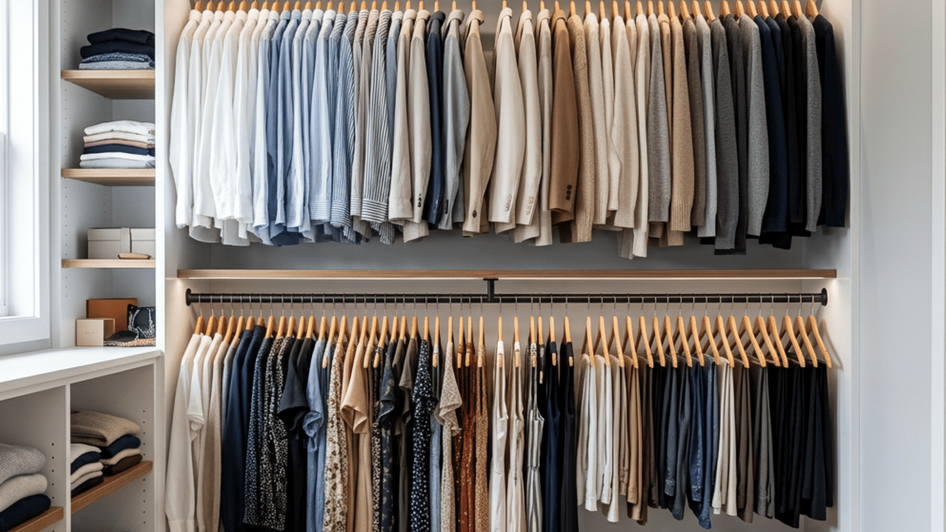double hanging rods maximizing closet clothing storage