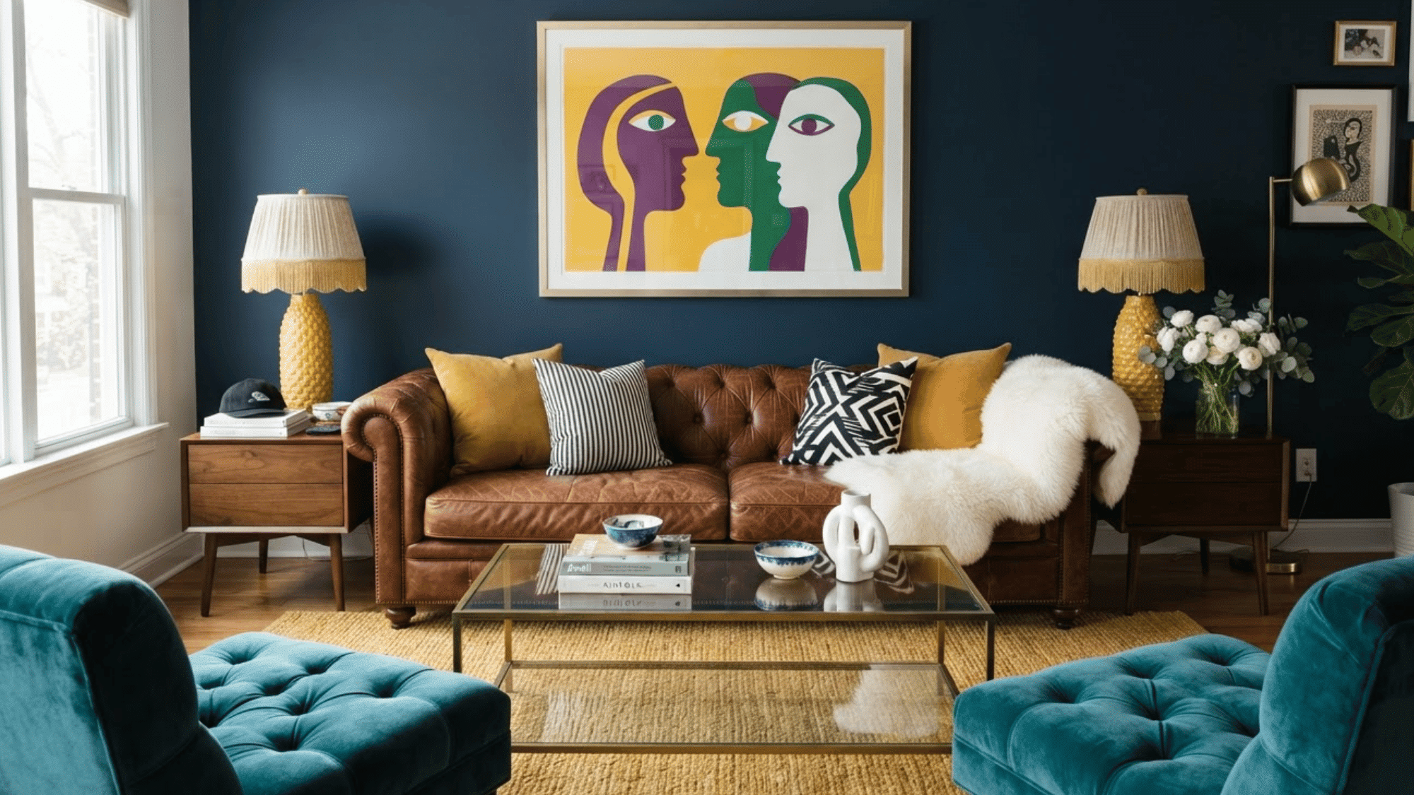 eclectic interior design featuring metallic details that add shine warmth and character to the room
