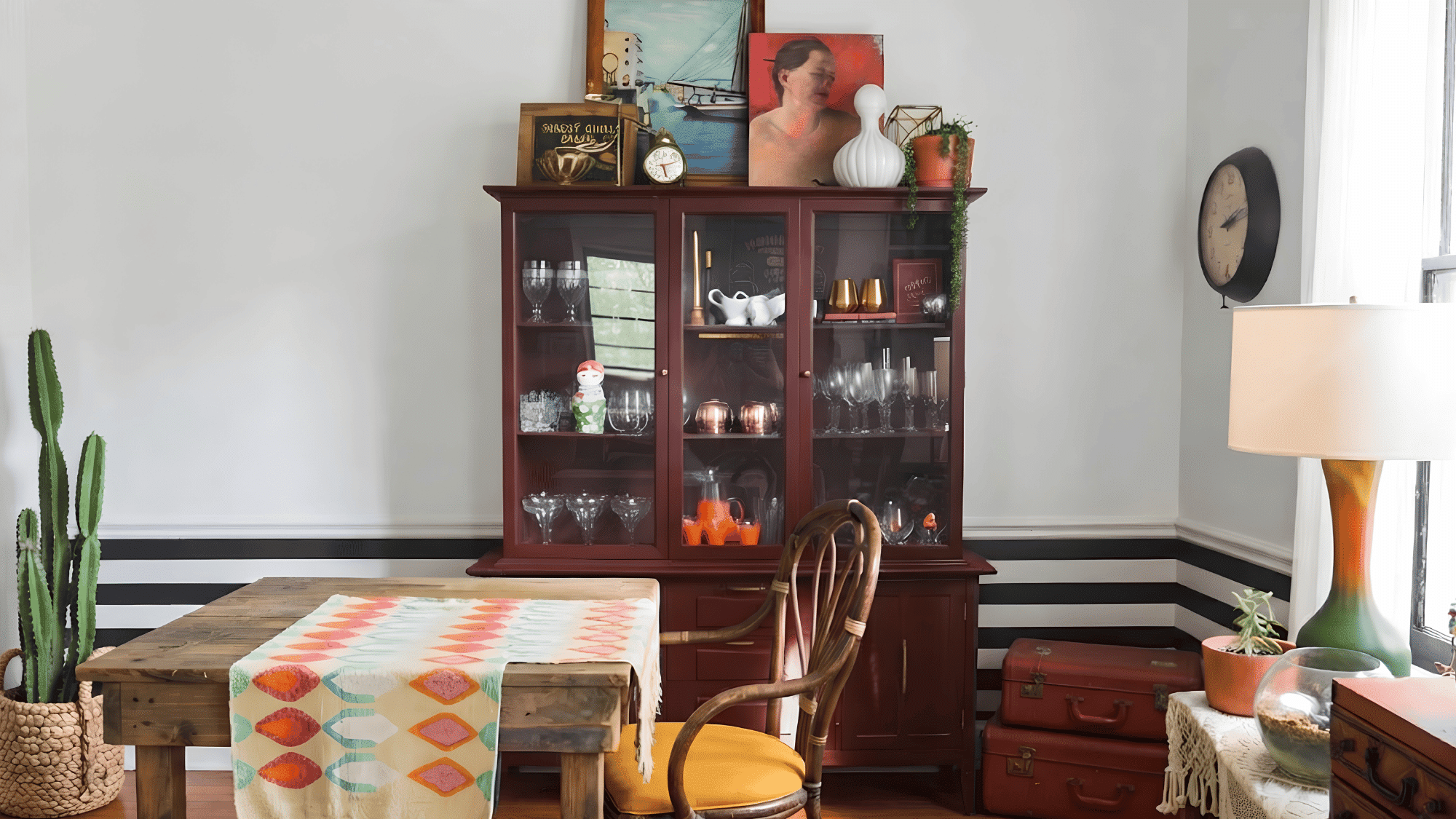 eclectic interior design featuring vintage finds mixed with modern decor for a layered and characterful room
