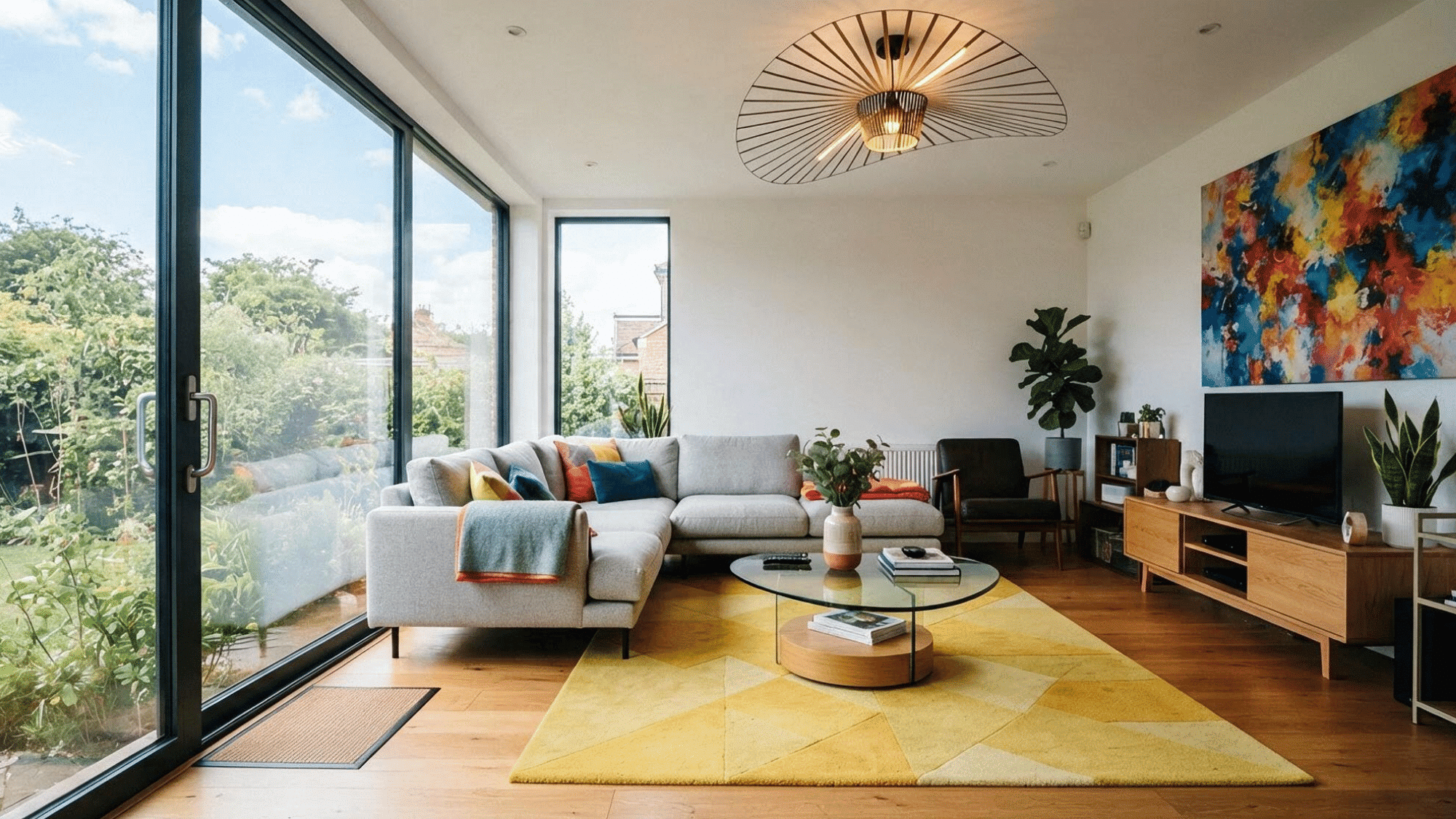 eclectic interior design with quirky decor pieces adding playful character and personality to the room