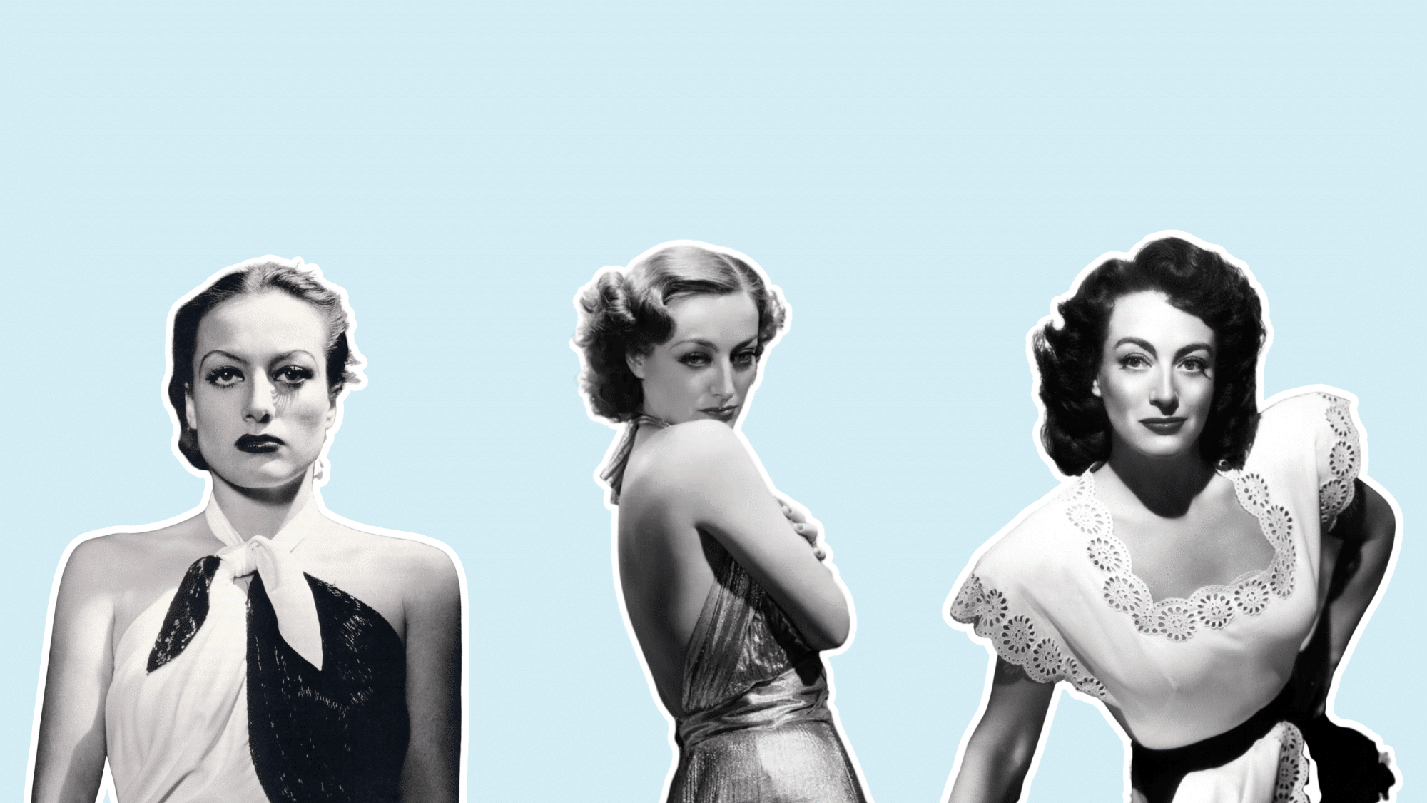 joan crawford posing for a classic portrait with elegant styling and a timeless hollywood appearance