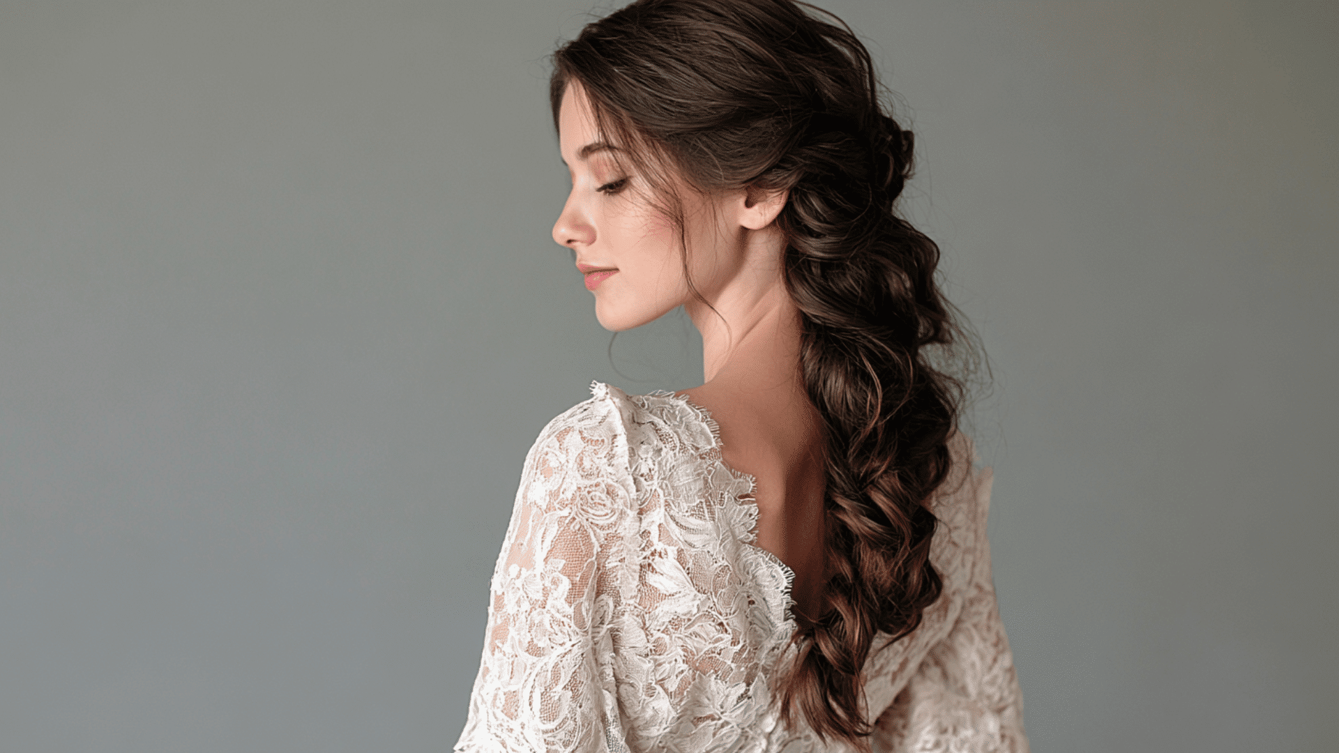 long braided ponytail hairstyle with textured braid for bridesmaid wedding hair
