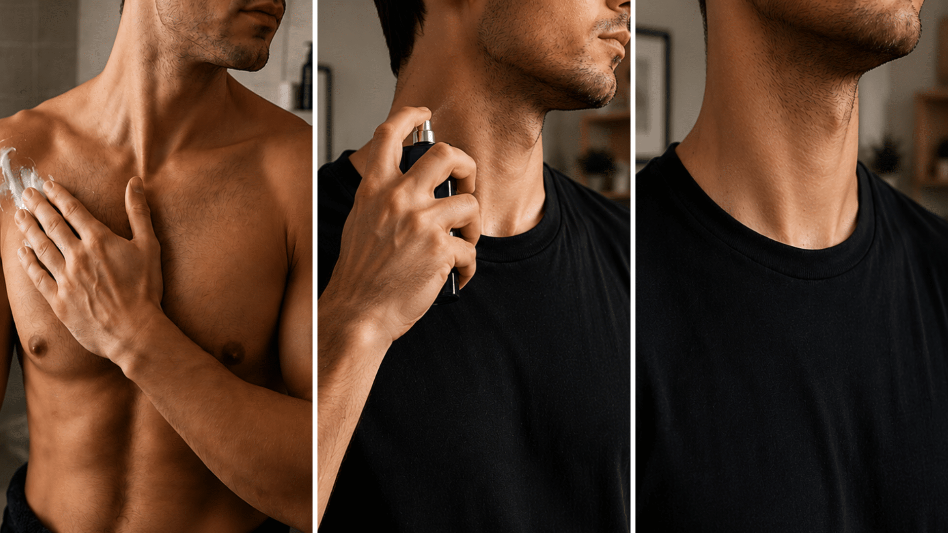 steps on how to apply cologne correctly starting with moisturising the skin to spraying and then letting it dry
