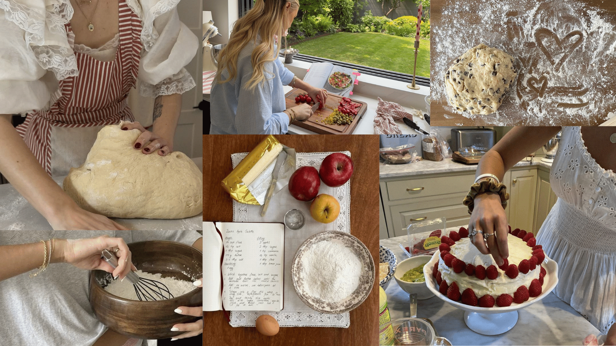 woman baking at home while preparing homemade pastries and desserts in a bright kitchen setting