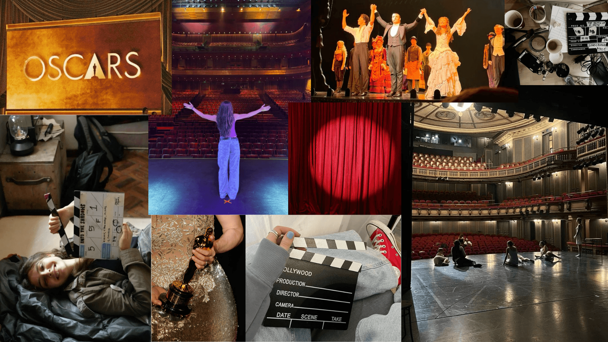 woman practicing acting and performing expressive scenes on a small stage while developing her acting skills