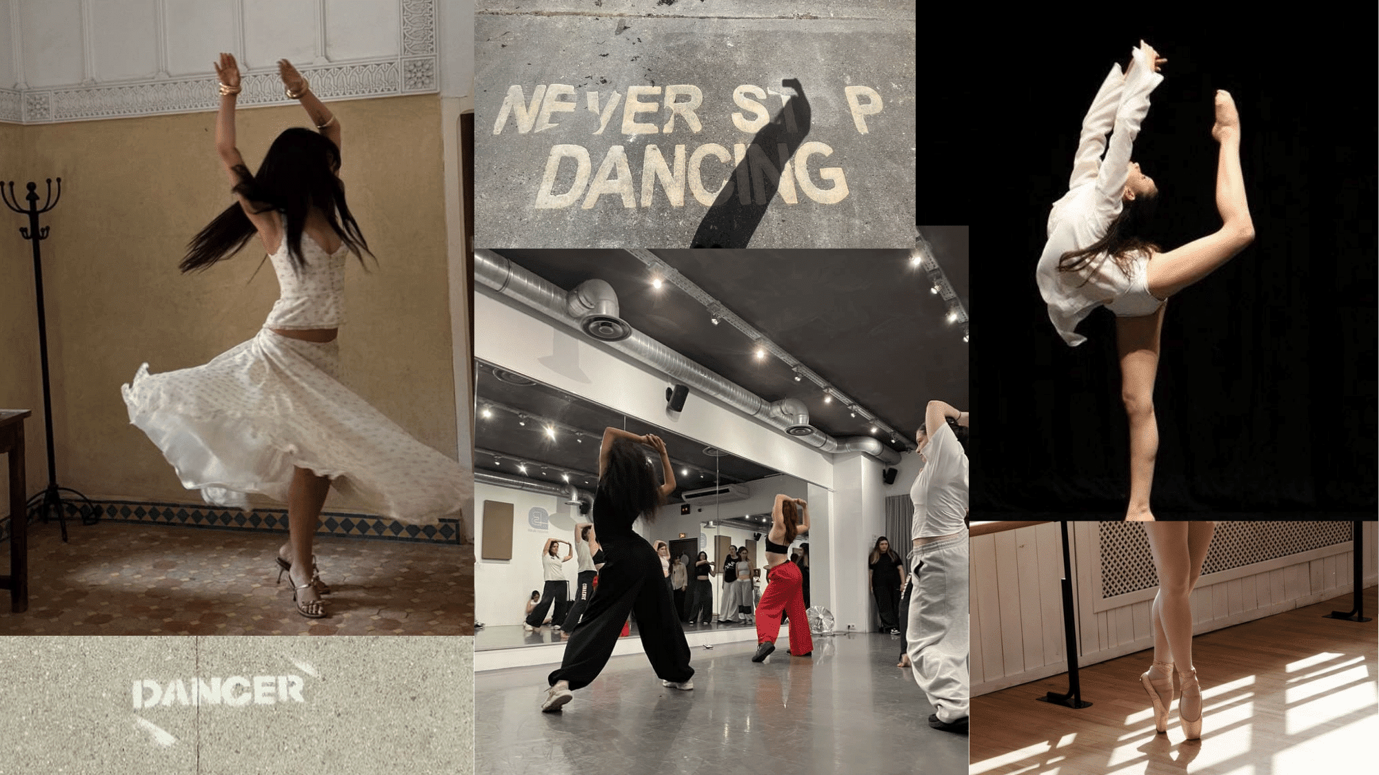 women attending dance classes while practicing choreography and movement together in a bright studio setting