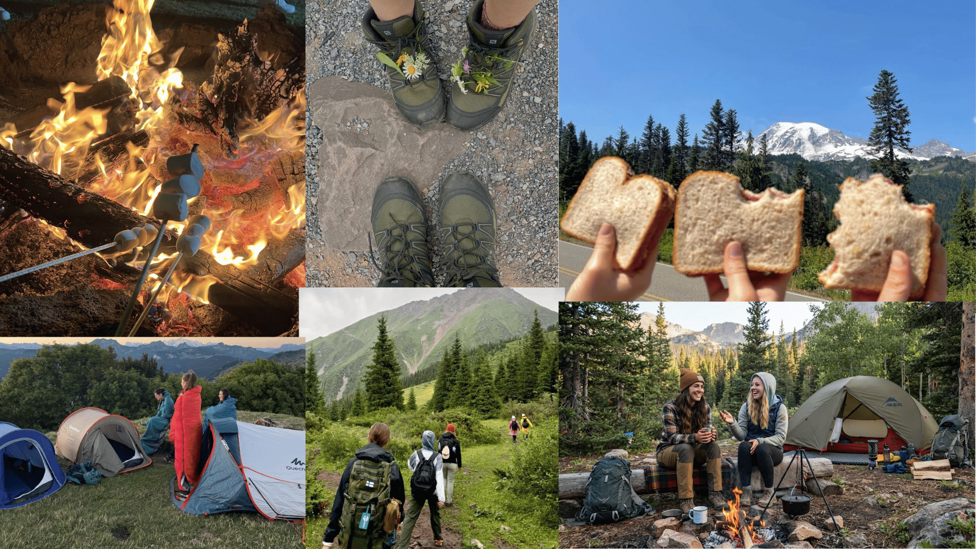 women camping outdoors in nature while relaxing by a tent and enjoying a peaceful outdoor adventure