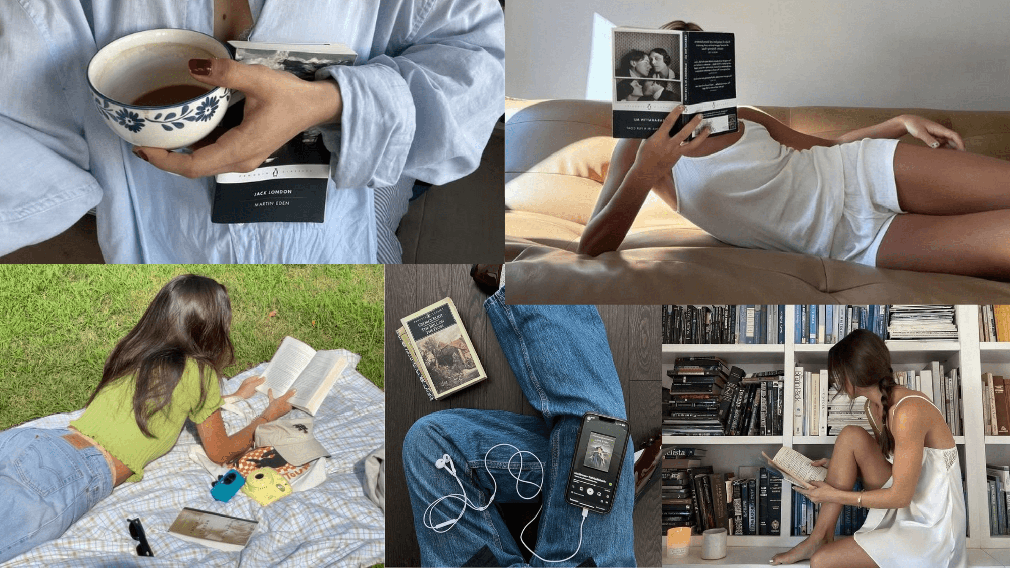 women reading books in a cozy setting while enjoying quiet time and relaxing with their favorite stories