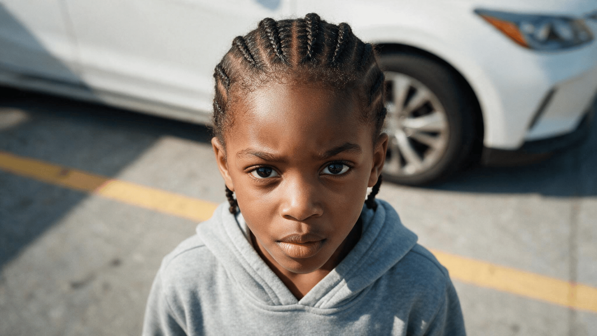 young boy with neat straight-back cornrows creating a clean protective braided hairstyle