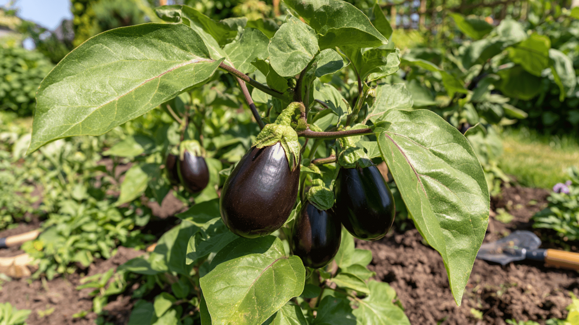 growing eggplant at home with proper planting watering sunlight and care for healthy plants and fresh fruit