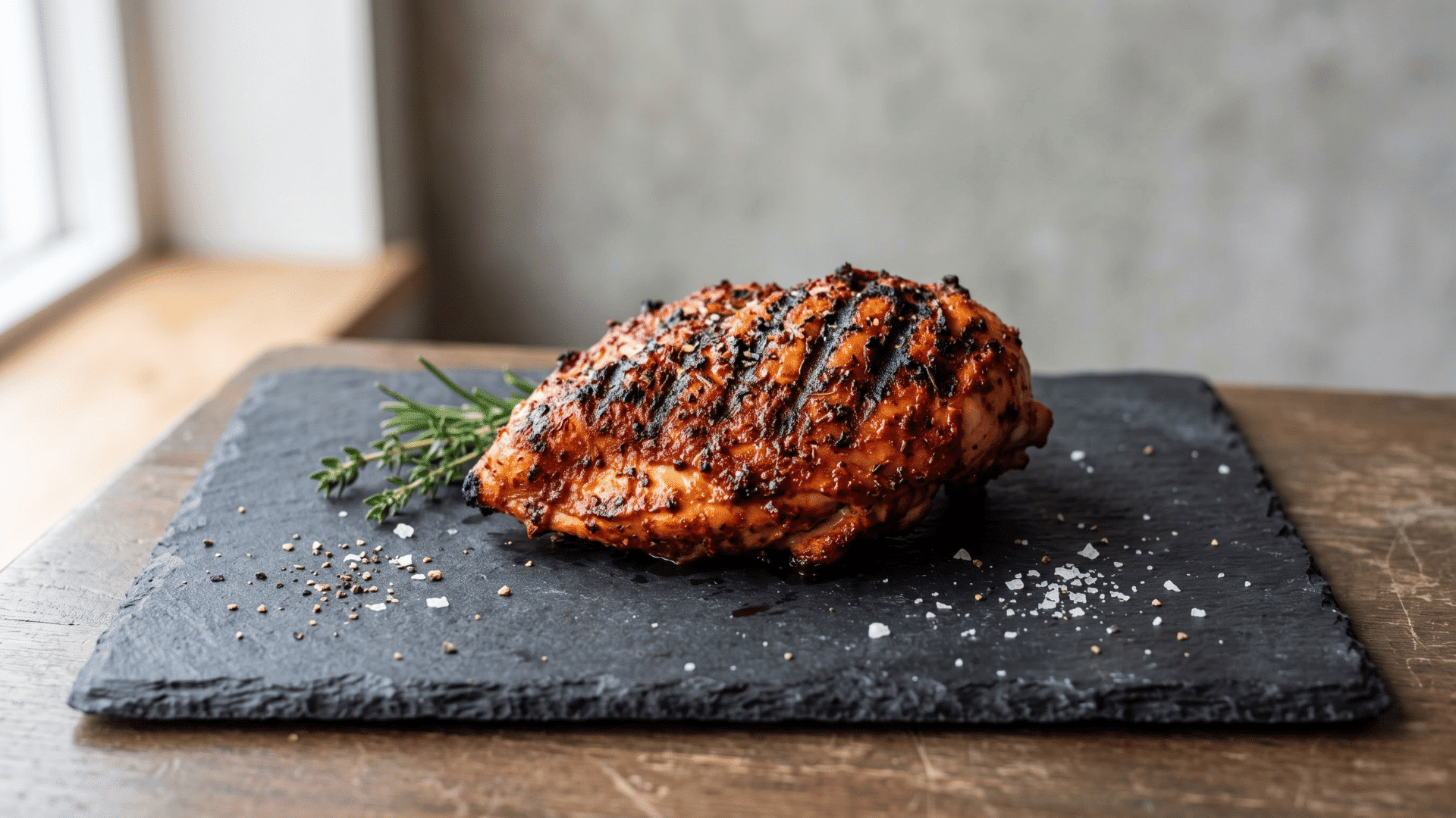smoky paprika grilled chicken breast with a deep golden crust and warm seasoning served fresh from the grill