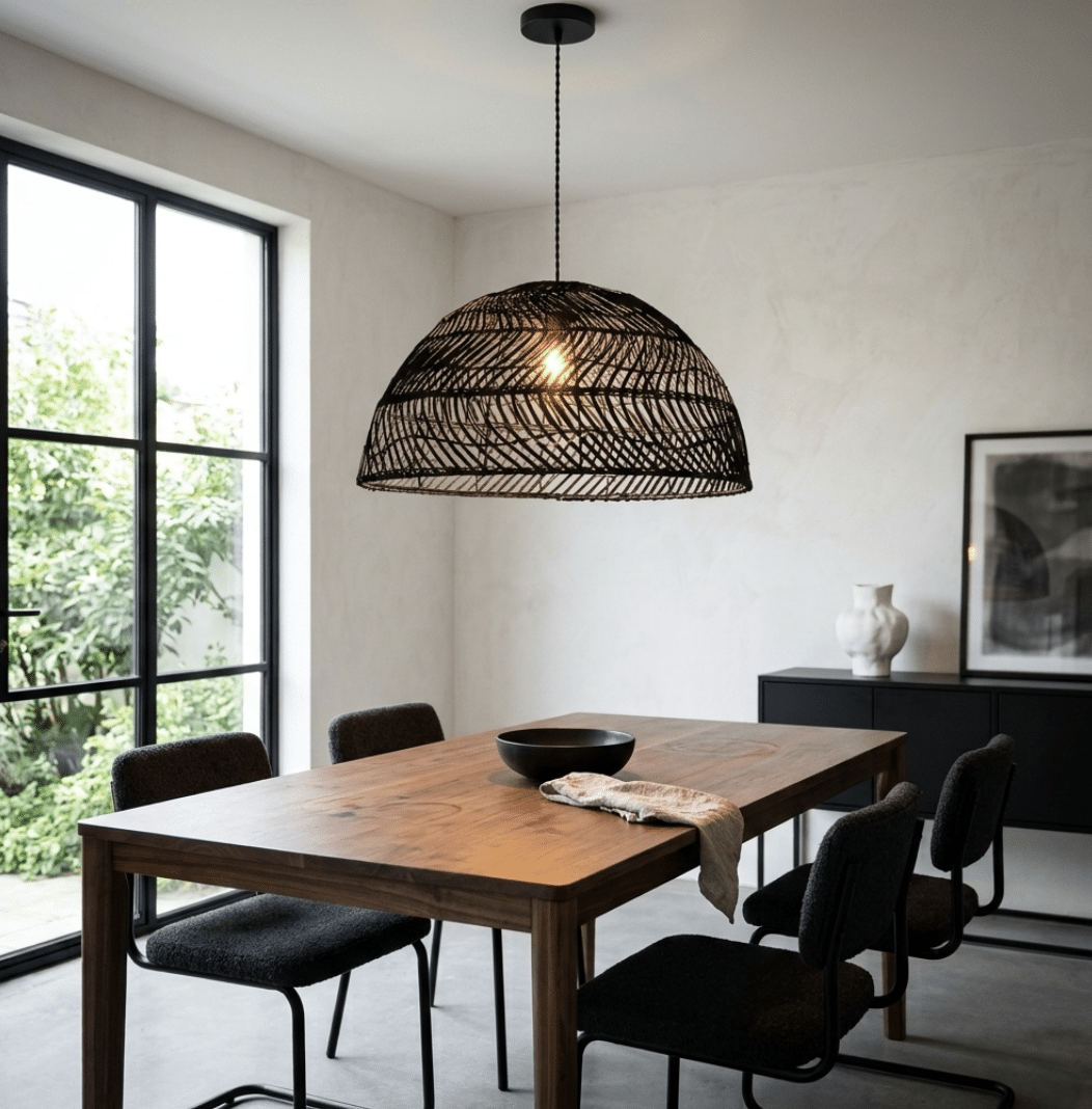 Choosing the right rattan pendant comes down to balancing weave density